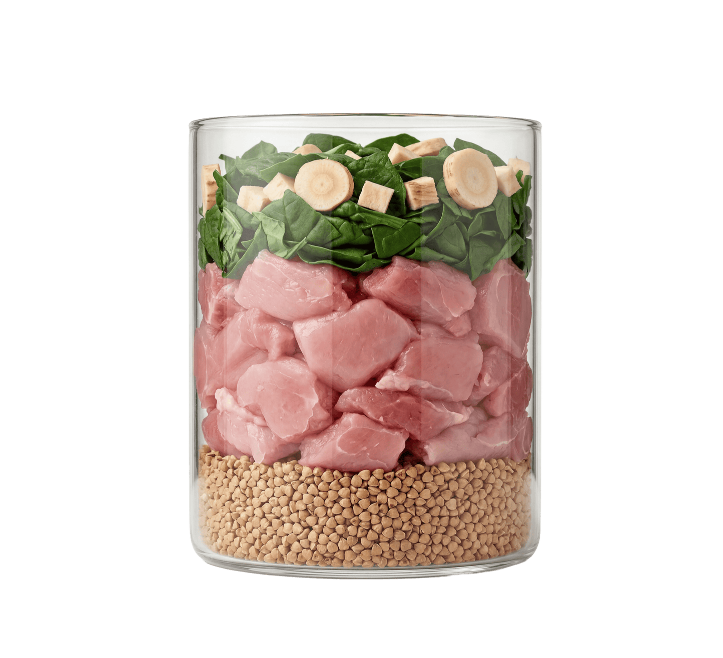 Kaninchen mit Pastinake, Spinat und Buchweizen